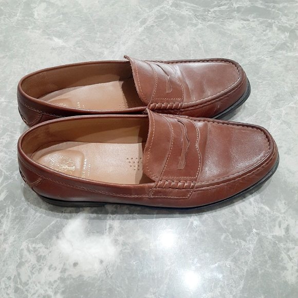 COPY - COLE HAAN Grand OS Men's Pinch Hand Sewn Brown Leather Penny Loafers Siz… - Picture 4 of 8